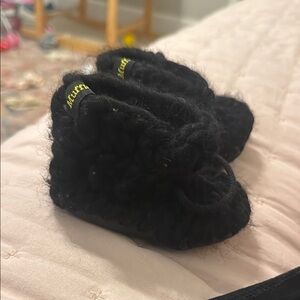 Black Knit Baby Booties